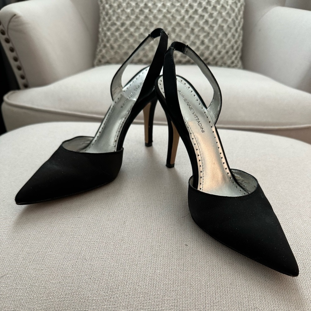 Black Satin Adrienne Vittadini Heels